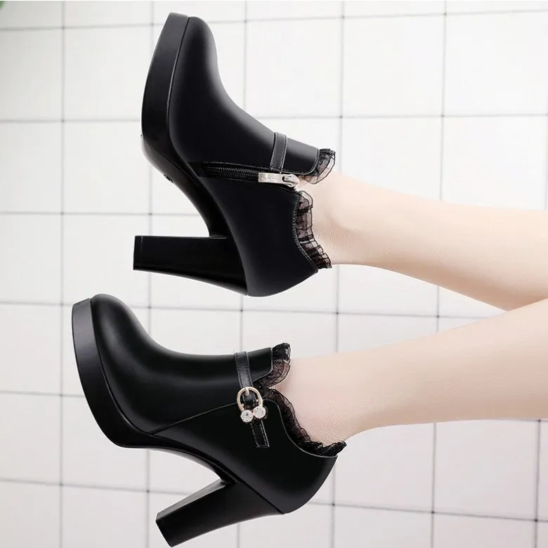 Small Feet Chunky Heel Booties DS391