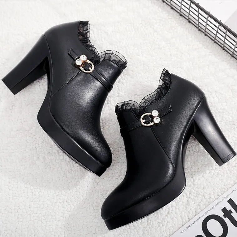 Small Feet Chunky Heel Booties DS391