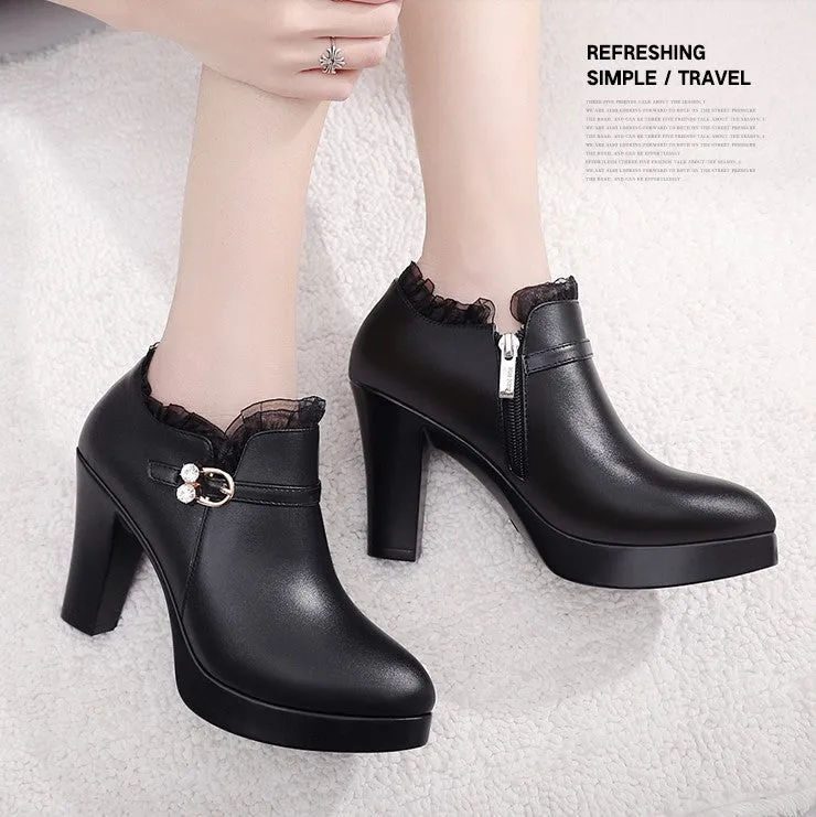 Small Feet Chunky Heel Booties DS391
