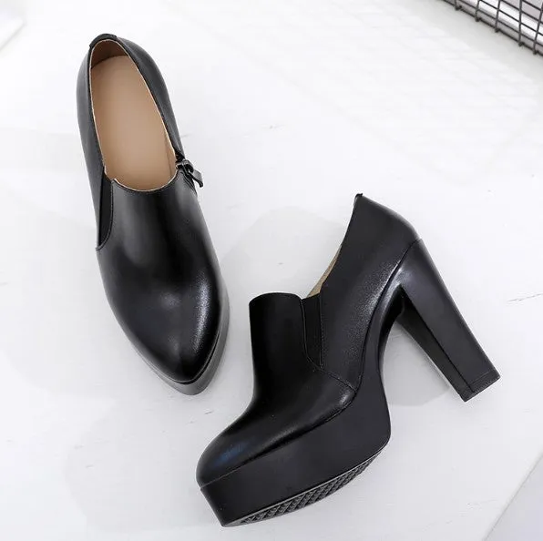 Small Size Chunky Heel Booties AP230