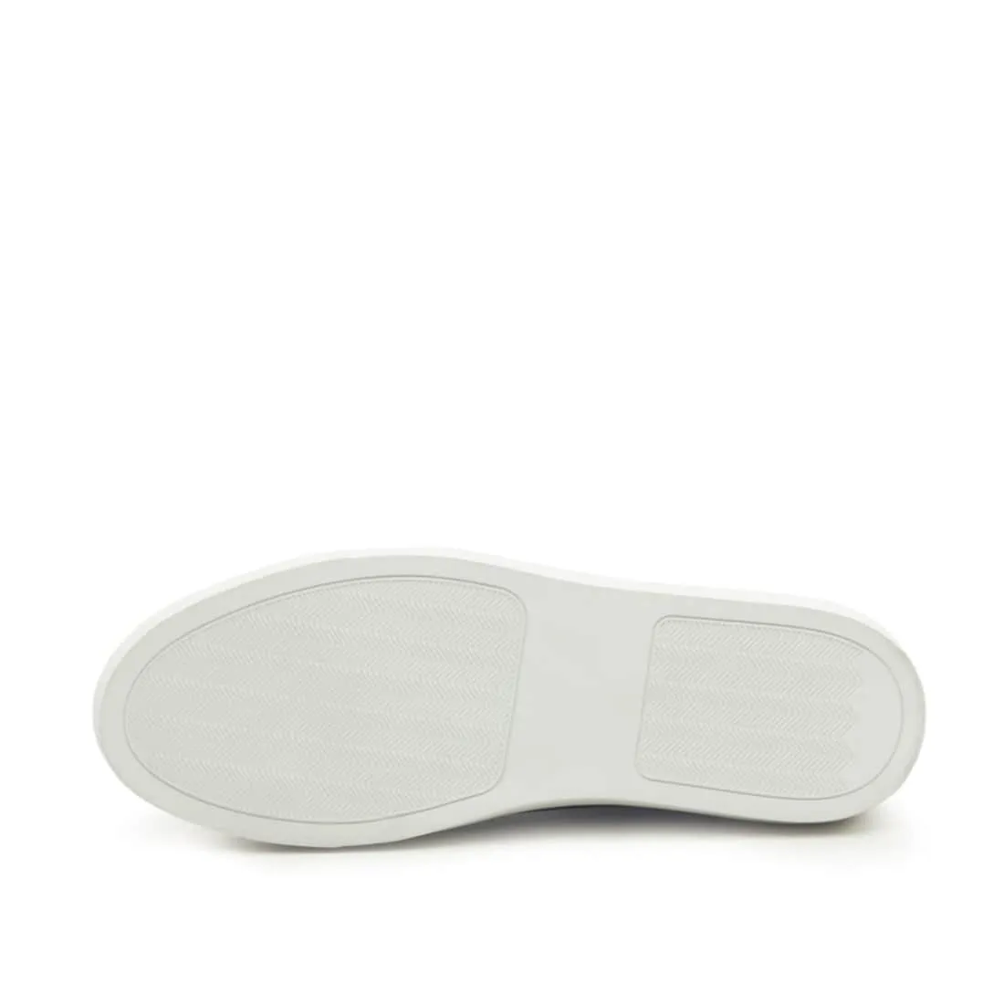 Sneakers Jersey en cuir tressé bleu marine - Semelles Blanches