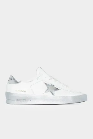 Stardan White Silver Laminated Leather Sneaker