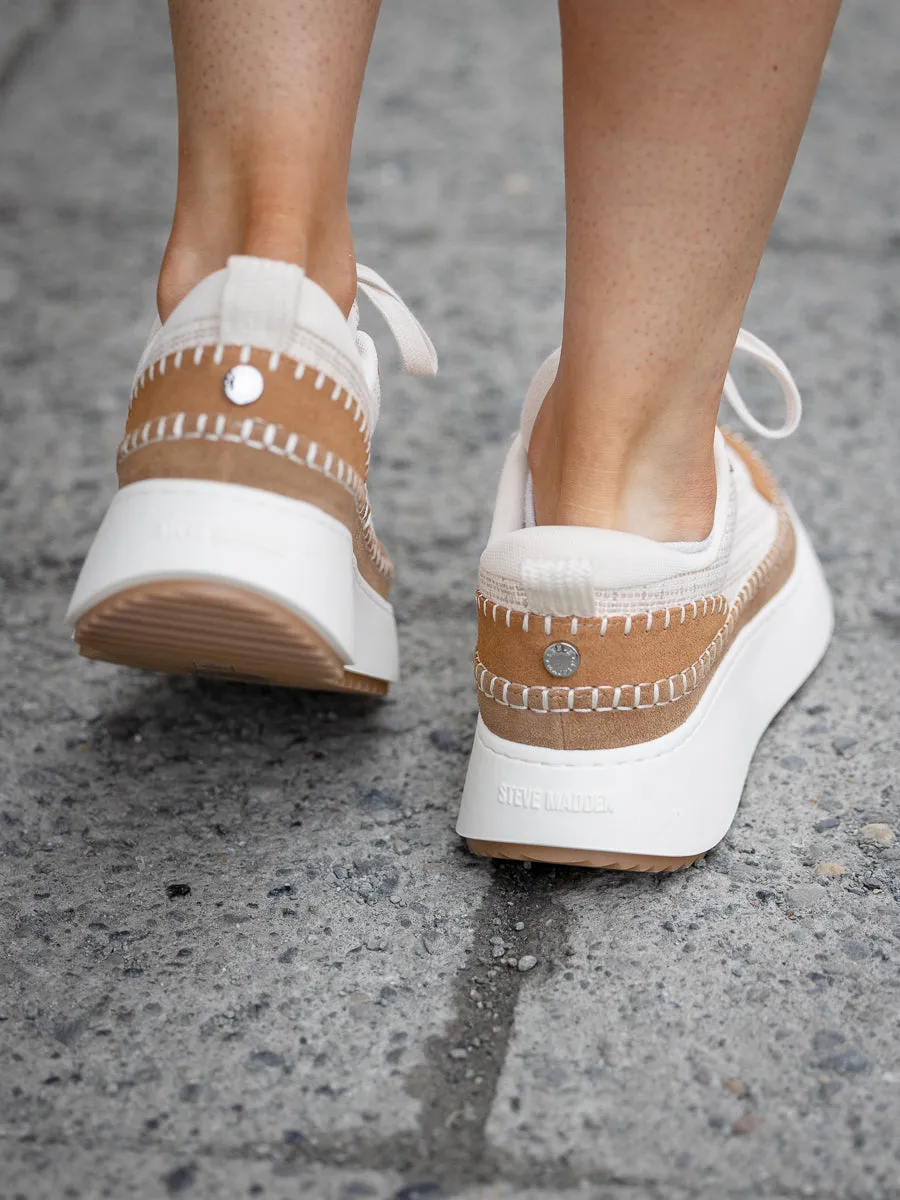 Steve Madden Doubletake sneaker i krem og kamel