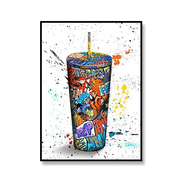 Street Graffiti Canvas Art Print Perfume Bottle Basketball Soccer Decoration Painting Living Room Art Poster for Home Wall Decor