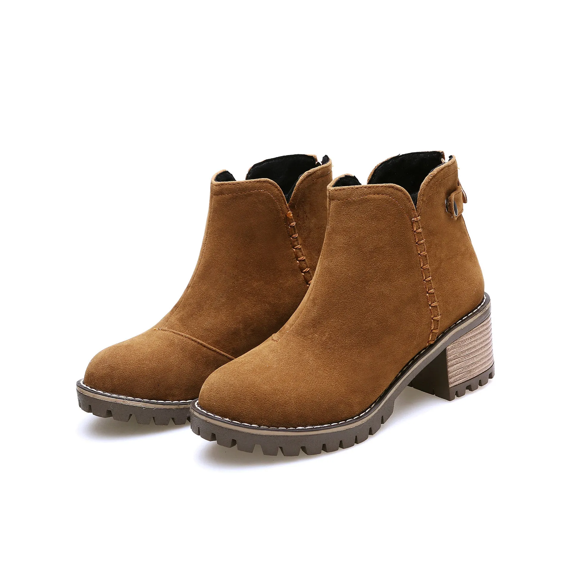 Suede Chelsea Boots Winter Fall Student Short Boots Women Shoes
