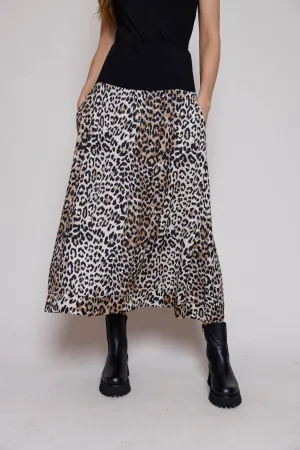 SUZY D Gladys Leopard Print Floaty Maxi Skirt
