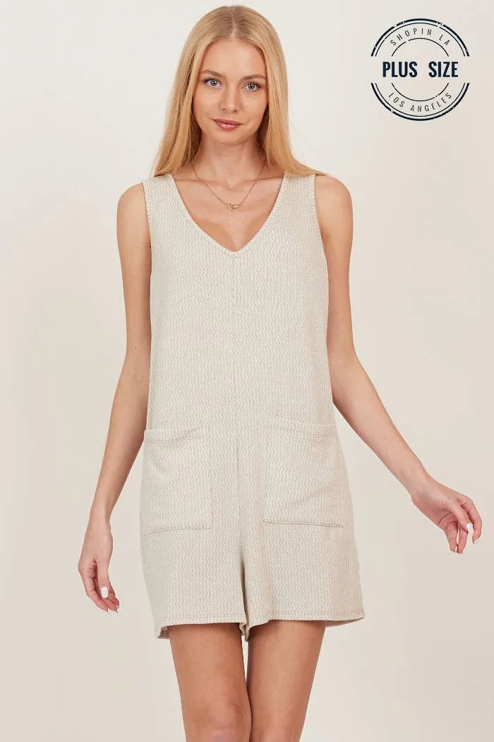 Taupe Plus Front Pocket Loose Shorts Jumper