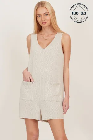Taupe Plus Front Pocket Loose Shorts Jumper