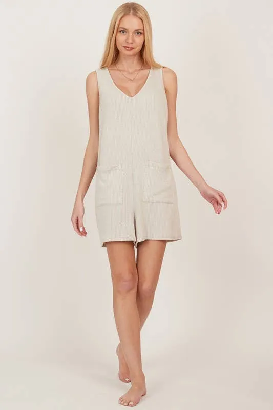 Taupe Plus Front Pocket Loose Shorts Jumper
