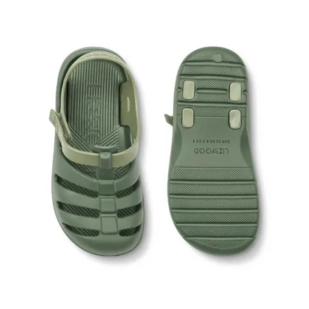 UK 5.5 Beau Two-Toned Green Sandals
