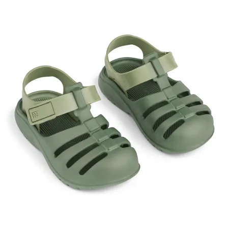 UK 5.5 Beau Two-Toned Green Sandals
