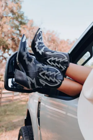 Utari Western Ankle Boots by Billini - Black- FINAL SALE - Size 5