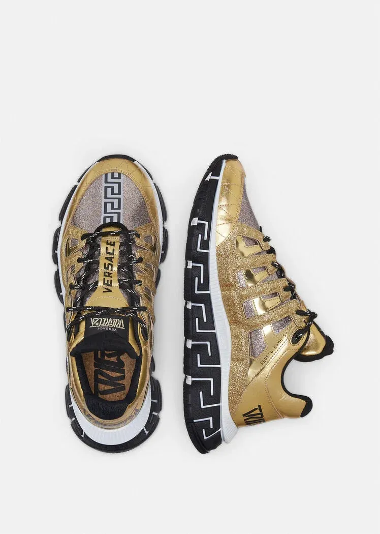 VERSACE TRIGRECA SNEAKERS  ORO/MULTICOLOR