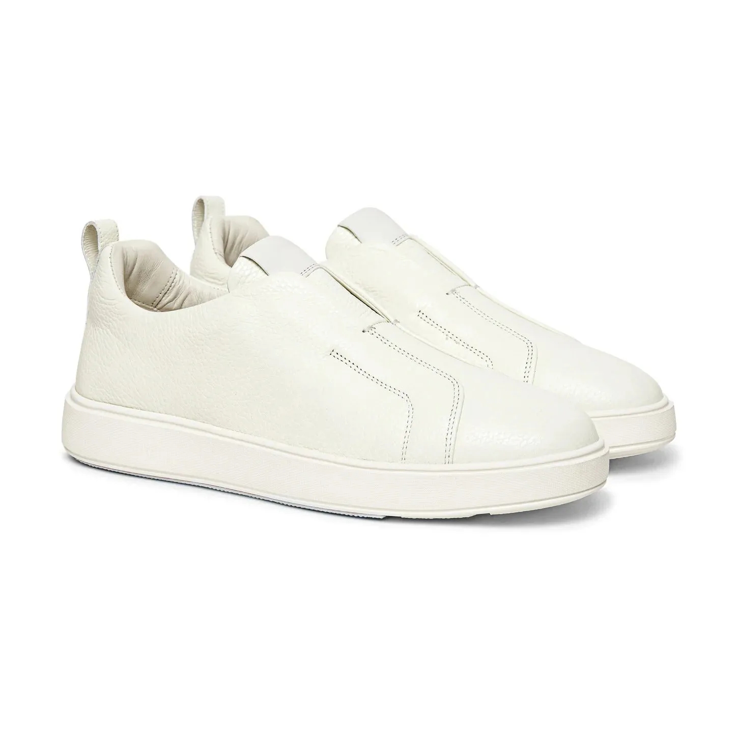 White Leather Elowen Slip On Sneakers - Sneakers Shoes