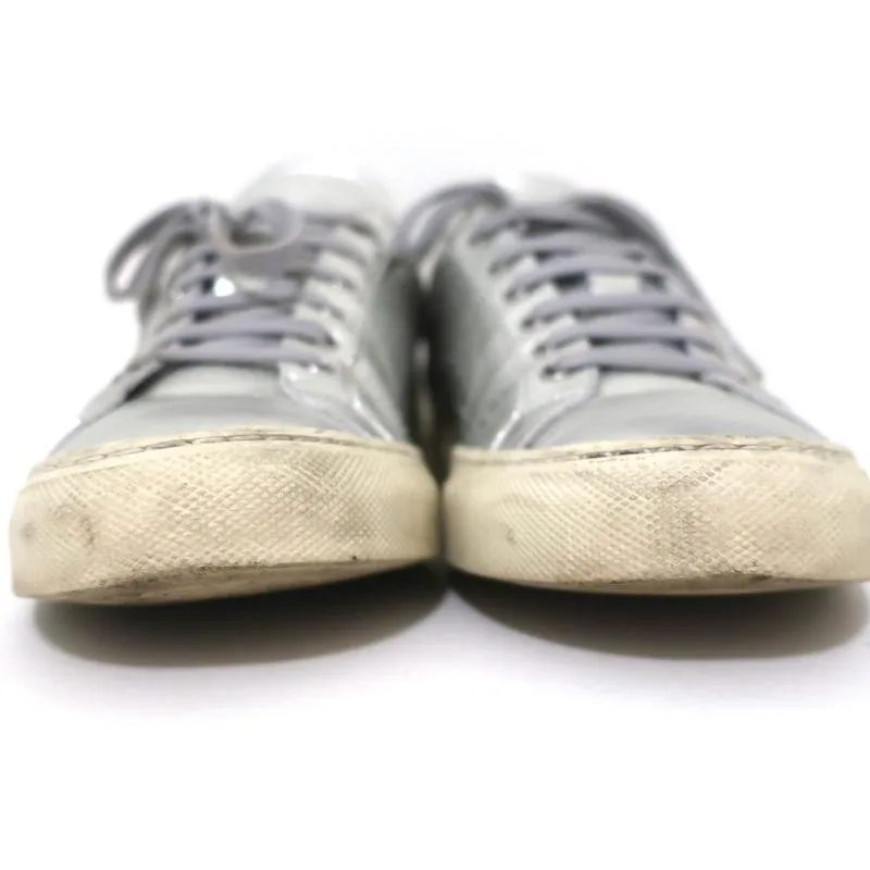 Woman by Common Projects Achilles Low Sneakers Silver Metallic Leather Size 38