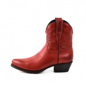 Women's Cowboy Boots or Ankle Boots Handcrafted Red Leather 2374 Texanas