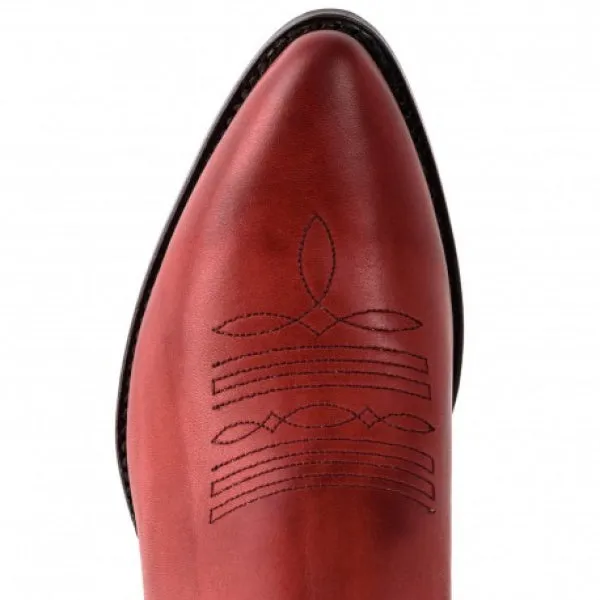 Women's Cowboy Boots or Ankle Boots Handcrafted Red Leather 2374 Texanas