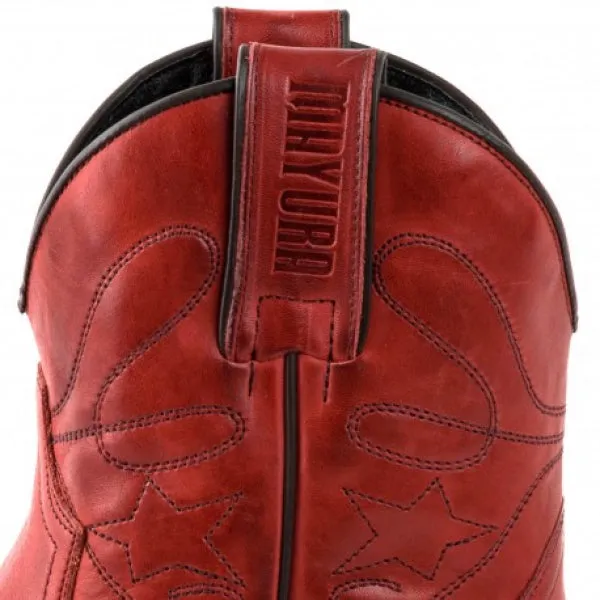 Women's Cowboy Boots or Ankle Boots Handcrafted Red Leather 2374 Texanas