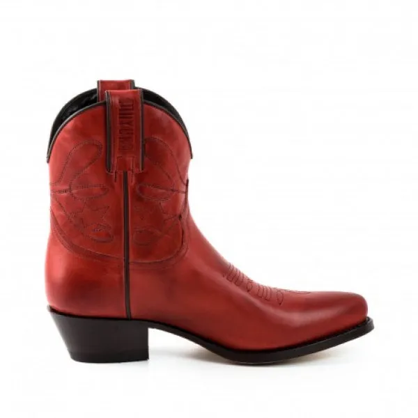 Women's Cowboy Boots or Ankle Boots Handcrafted Red Leather 2374 Texanas