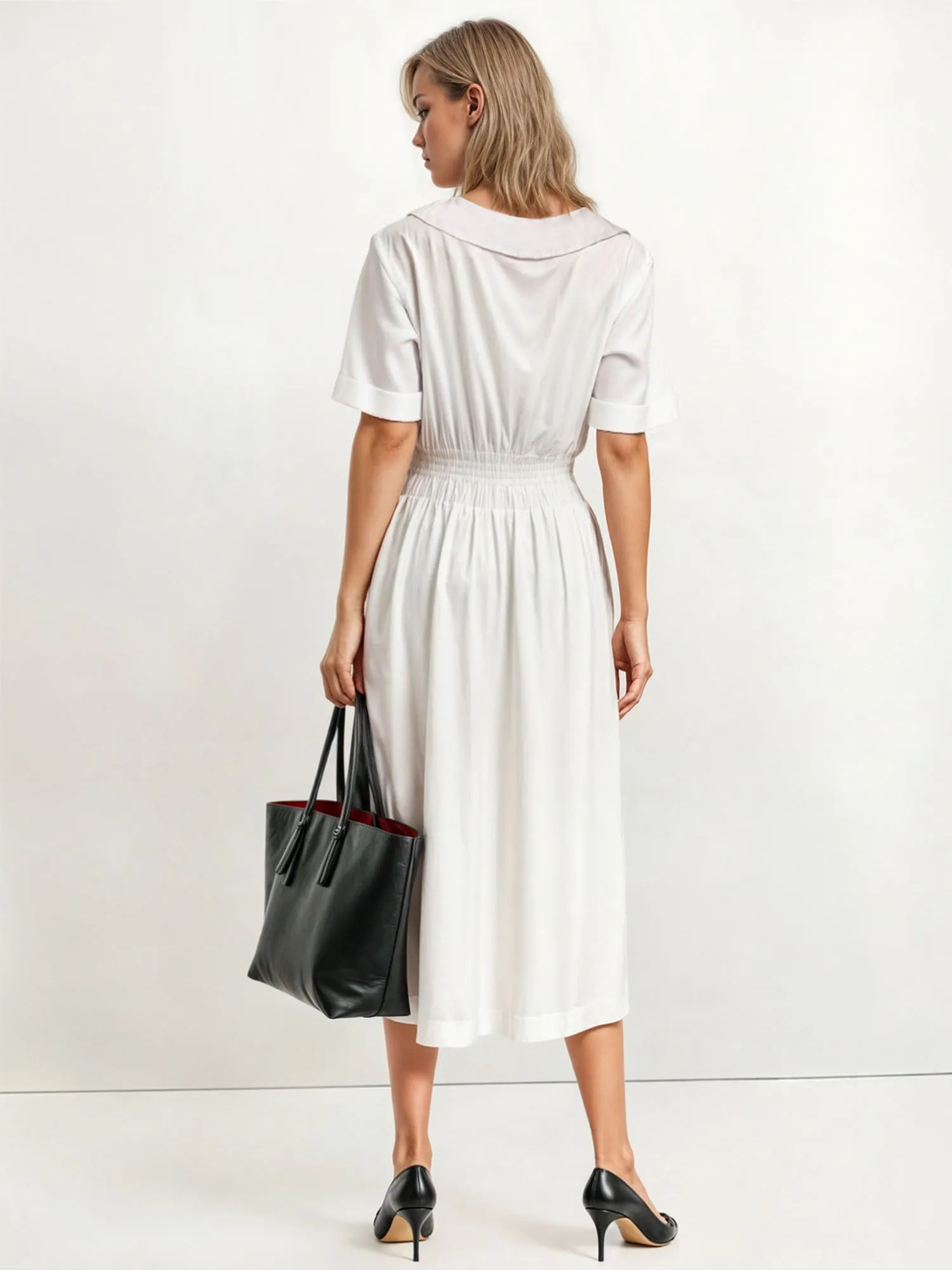 Wrap Bodice Shirt Midi Sun Dress